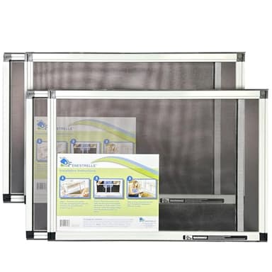 Fenestrelle Expandable Window Screen – 15″ H × 21″–40″ W Horizontal, 2‑Way Adjustable Window Screen with Flame Resistant Fiberglass Mesh, Pack of 2