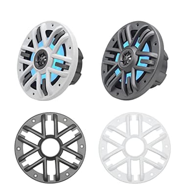 RECOIL M165 6.5 Inch 2-Way Marine Boat & UTV ATV Coaxial Speakers with Built-in RGB LED Lighting, One Pair of Grilles 4Ohm