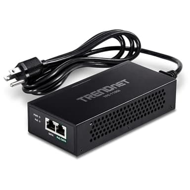 TRENDnet Gigabit PoE++ Injector, TPE-119GI, NDAA + TAA Compliant, Supports 15.4W, 30W, and 95W, Up to 100m(328 ft), Integrated Power Supply, IEEE 802.3af/at/bt, Black