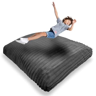 Matini Home Crash Pad - Sensory Pad with Cover Foam Blocks for Kids and Adults, Ideal Gymnastics Equipment - Charcoal 48" X 48"
