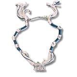 3 ARCHES USA Sacred Jewish Tzitzit Pendant Necklace with Ark of Covenant Design - Silver-Plated Religious Jewelry with Blue Thread & Steel Clasps for Women & Men