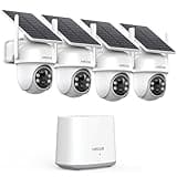 ANSQUE Security Cameras Wireless Outdoor Home System, 4 Camera Kit, No Subscription Fees, Solar Powered, Local Storage, 365-Day Battery Life, 360°PTZ Surveillance, Auto Tracking, 2K Color Night Vision