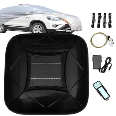 Automatic Outdoor Car Cover with Solar Charging, Portable Sun and Weather Shelter, Intelligent Remote Control Electric Retractable Car Window Covers,with Anti-Theft Alarm, Multiple Sizes Black-YXXL