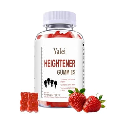 Yalei Height Growth Supplement Gummies for Kids, Teens and Adults | Heightener Gummies | Bone Strength & Grow Taller | Calcium, Magnesium, Zinc, Ashwagandha, Glucosamine Multivitamin | Non-GMO