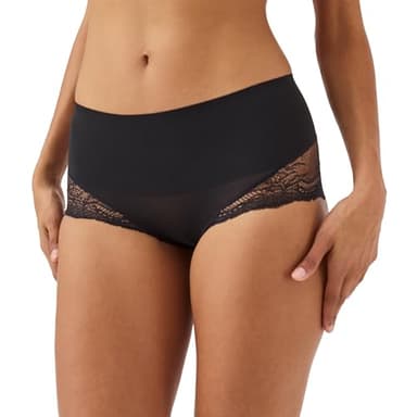 SPANX SPANXsmooth Undie-tectable Lace Hi-Hipster - Comfortable Core Control - Lace Shapewear - No Visible Panty Lines - Very Black - Medium