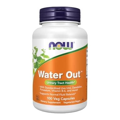NOW Foods Supplements, Water Out With Standardized Uva Ursi, Dandelion, Potassium and Vitamin B-6, 100 Veg Capsules