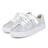 Women's Fashion Bling Rhinestone Sneakers Sparkly White Glitter Wedding Party Sneakers Tennis Shoes for Women
