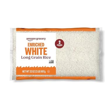 Amazon Grocery, Enriched White Long Grain Rice, 2 Lb