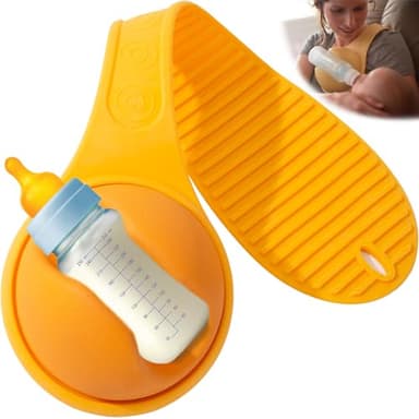 TreaHome Baby Bottle Holder Hands Free, Hands Free Bottle Holder for Dad Anti-Shedding and Anti-Slip Suitable for Most Bottle Sizes-Free Hand Bottle Holder (Orange)