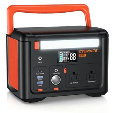 Portable Power Station 600W (1200W Surge), 299Wh Small Lightweight Portable Power for Camping & Spring Outdoor Use, Battery Backup Safe for Indoor Blackouts, 2 AC Outlet, 140W USB-C Fast Charging