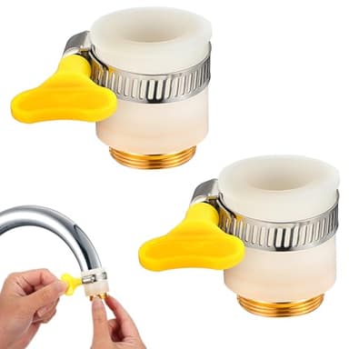 Wanmu 2Pcs Universal Faucet Adapter, Faucet Tap Quick Connector Kit for Gooseneck Faucets with 13-25mm Outer Diameter, Compatible with Faucets Mount Water Filters, Certain Countertop Water Filters