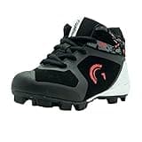 Guardian Baseball Youth Boys and Girls High Top Baseball Cleats - Black/Red, 5