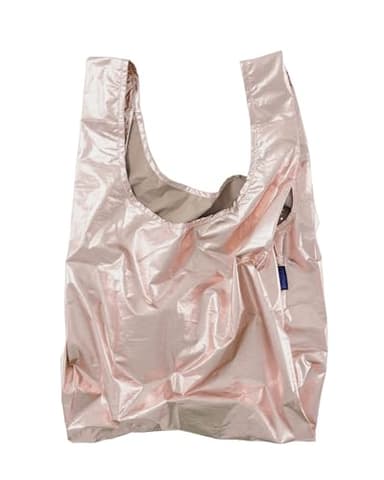 BAGGU Standard Eco Bag, Metallic, 100% Recycled, metallic pink gold (2025), One Size