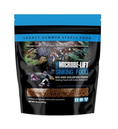 MICROBE-LIFT Sinking Fish Food Pellets for Ponds, Water Gardens, and Fountains, for Live Goldfish and Koi, 14 Ounces