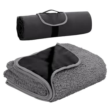 Tirrinia Large Waterproof Outdoor Blanket, Soft Warm Windproof Stadium Blanket with Sherpa Fleece and Foldable for Outdoor Sport, Baseball, Football, Beach, Concerts, Car, 51 '' X 59''