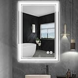 COLMERD 24 x 36'' LED Mirror for Bathroom Anti-Fog 3 Colors Dimmable Bathroom Mirror with Lights Brightness Lighted Vanity Mirror Wall Mounted Memory Touch Sensor Horizontal/Vertical Home Decor