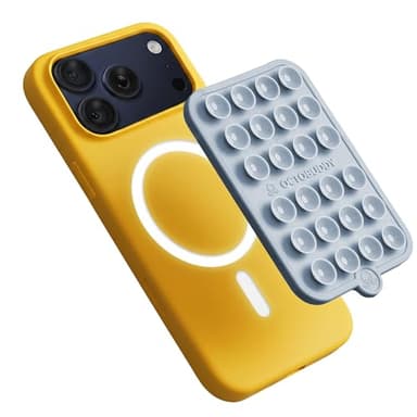 OCTOBUDDY Magnet - Dual Magnetic & Suction Phone Mount - Magnetic-Compatible Silicone Mobile Holder - Hands-Free Selfies & Videos - Content Creator Accessory - 2.6″ x 3.9″, Baby Blue