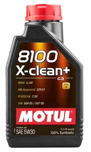 Motul 8100 X-clean+ 5W-30 Full Synthetic Motor Oil | Engineered to Help Protect Emissions Systems, Clean Engine Performance | Long Drain Capable, Improved Engine Responsiveness | 1L