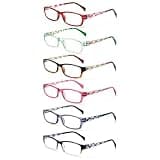 Kerecsen Computer Reading Glasses for Women Blue Light Blocking Glasses for Reading Fashion Pattern Print Eyeglasses for Womens(Mix Color -7, 2.50)