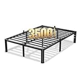 VIPSHOW 18 Inch King Size Bed Frame, 3500Lbs Heavy Duty Metal Platform with Round Corner Legs Mattress Slide Stopper, Steel Slat Support No Box Spring Needed, Noise Free, Non-Slip, Easy Assembly