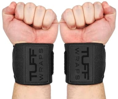 TuffWraps 16" Wrist Straps for Gym - No Thumb Loops - Powerlifting, Weightlifting, and Bench Press Support - Durable Wrist Straps Gym Accessory for Enhanced Wrist Support