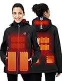 iHood Women's Heated Jacket with 12V Battery Pack Waterproof Winter Outdoor heated Jacket for Women Heating Jacket coat