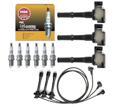 Yoshi Motors Ignition Coil Pack & NGK G-Power Platinum Spark Plug + Wireset Replacement For Toyota Tundra 4Runner T100 Tacoma 3.4 V6 1995 1996 1997 1998 2000 2001 2002 2003 2004 UF156
