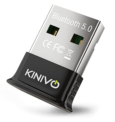 Kinivo USB Bluetooth Adapter for PC (BT5.0, Plug & Play Wireless Dongle Receiver for Ubuntu, Windows 11/10/8.1) – Works with Laptops, Headsets, Speakers, Mouse, Keyboard, Printers, Gaming Controllers
