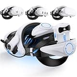 DXKK Head Strap for Meta Quest 3S/Quest 3 with Digital Display Battery to Balanced and Extra Time, Double Adjustment Dials, Enhanced Comfort VR Head Strap for Oculus Quest 2
