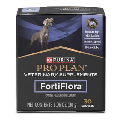 Purina Pro Plan Veterinary Supplements FortiFlora Daily Probiotics for Dogs, Helps Digestive Gut Health and Diarrhea - 30 ct. Box