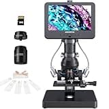 Andonstar AD266S 20X-5000X HDMI Digital Microscope, 5 Lens 2160P UHD Video Record, 7'' LCD Microscope for Adults Kids, Home Lab Biological Microscope Kit with Slides, Coin Microscope Full View