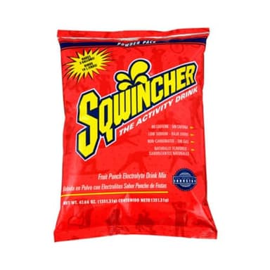 Sqwincher Powder Pack Fruit Punch Flavored Low Calorie Low Sodium Electrolyte Replenishment Hydration Drink Mix Just Add to 5 Gallons of Water 47.66 oz packet (pack of 16)
