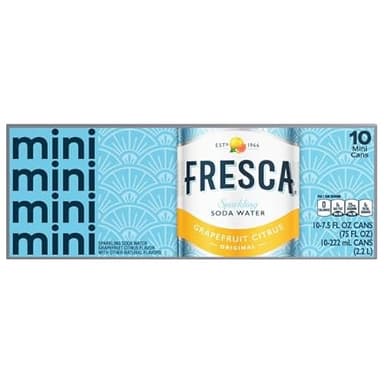 Fresca Citrus Soda Soft Drink Fridge Pack, 7.5 fl oz Mini Cans, 10 Pack
