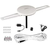 Five Star HDTV Antenna 360° Omni-Directional Reception Amplified Outdoor TV Antenna 150 Miles Long Range for Indoor/Outdoor,RV,Attic Support 4K 1080P UHF VHF 4TVs Installation Kit