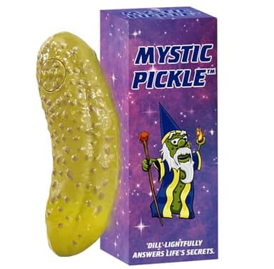 Mystic Pickle - Magic Fortune Teller with +100 Witty Responses - Unveiling The Briny Secrets of The Universe - Endless Entertainment with Friends, Family, Classroom Students - Best Novelty Gag Gift!