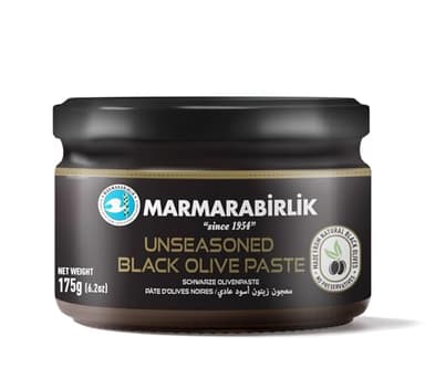 Marmarabirlik, Black Olives Spread, Turkish Olive Paste & Tapenade, Gourmet Mediterranean Flavor, Perfect for Sandwiches, Crackers, Appetizer, Dips & Salads, Vegan, Kosher, Halal, 6.2 Oz (175g)