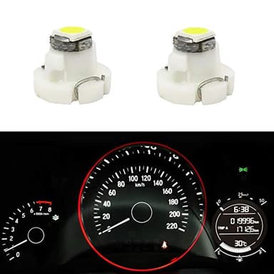 WLJH 10x White T4.7/T5 Neo Wedge 3030SMD Chip 12mm Base Led Car Instrument Cluster Dashboard Gauge Bulb HVAC AC Heater Climate Control Lamps Switch Indication Interior Light Replacement