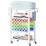 Craft Organizers and Storage for Cricut Machines, Rolling Storage Cart/Shelf with 24 Vinyl Roll Holders, Cutting Machine Stand Workstation Cabinet Desk Stand for Cricut Craft Room Organization