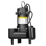 VIVOHOME 1 HP Submersible Cast Iron Sewage/Effluent Pump, 5220 GPH Float Switch Sump Pump with 2'' NPT Discharge for Basement, Septic Tank