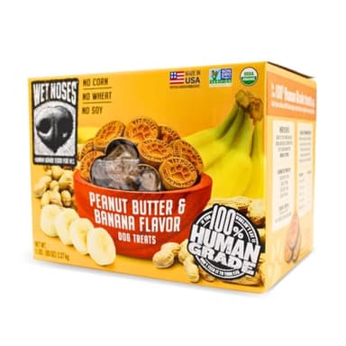 Wet Noses Organic Crunchy Dog Treats – for All Pet Sizes, Breeds – Senior Dog Snack – 100% Human-Grade – Delicious Chews for Dogs – Grain-Free Peanut Butter & Banana, 5 Lb. Package may vary.
