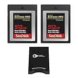 SanDisk Extreme PRO 512GB CFexpress Type-B Memory Card, 2-Pack, Bundle with Green Extreme Dual-Slot Memory Card Reader