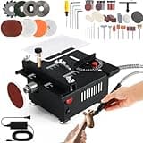 YSJWAER Mini Small Multi-Functional Table-Saw - Portable Crafts Table Saw Speed Angle Cutting Depth Adjustable Cutting Sanding Engraving for Wood Acrylic PCB Plastic