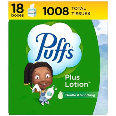 Puffs Plus Lotion Facial Tissue, 18 Cubes, 56 Tissues Per Box