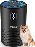 MOOKA Air Purifiers for Home Large Room up to 1076 ft², H13 True HEPA Air Filter Cleaner, Odor Eliminator, Remove Smoke Dust Pollen Pet Dander, Night Light(Available for California)-Black