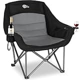Bolosy Oversized XL Camping Chairs for Adults Heavy Duty Suproot 500 lbs Outdoor Folding Chairs Padded Portable Lawn Chairs Camp Chairs with Cup Holder