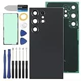 Back Cover Glass Replacement for Samsung Galaxy S24 Ultra 5G 2024 Rear Back Glass Replacement with Repair Tool Kits(Color: Black)