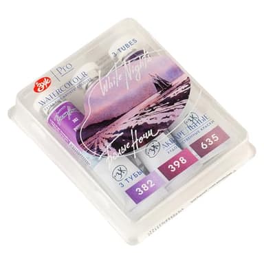 White Nights Extra Fine Artists Grade Professional Watercolor Set 3 * 10ml Tubes Granulating Colors by Nevskaya Palitra (Sunset)