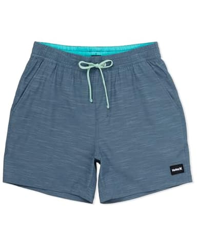 Hurley Men's Phantom Eco Slub Lined 17in Outseam Volley, Grey Teal, L