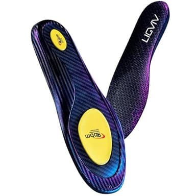 LIGVIV Pro-Grade Carbon Fiber Athletic Insoles, Black, Performance Sport Inserts, Breathable Design for Soccer, Basketball, Running (US Men 10.5-11, Women 12.5-13)