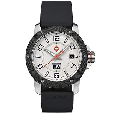LIV GX1-A Swiss Automatic Movement Men's Casual Watch (Black Rubber)